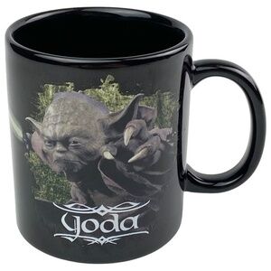 Star Wars Yoda Coffee Mug Cup Black Ceramic 11 oz
